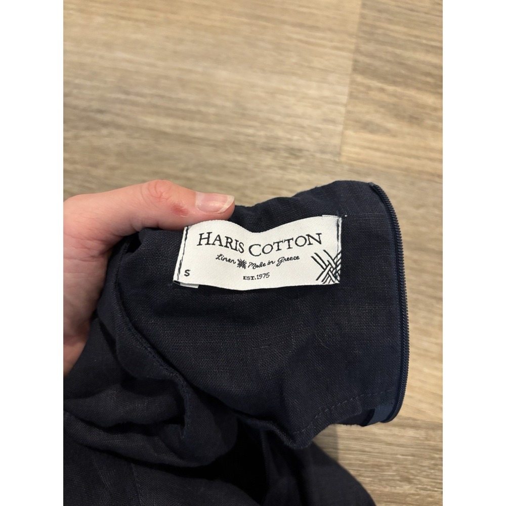 Haris Cotton sleeveless Jumper Jumpsuit 100% linen resort Small Navy Blue Tie - Picture 4 of 9